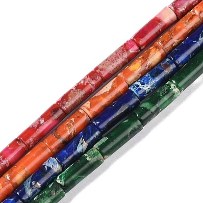 Окрашенные нити синтетических бус императорской яшмы, колонка