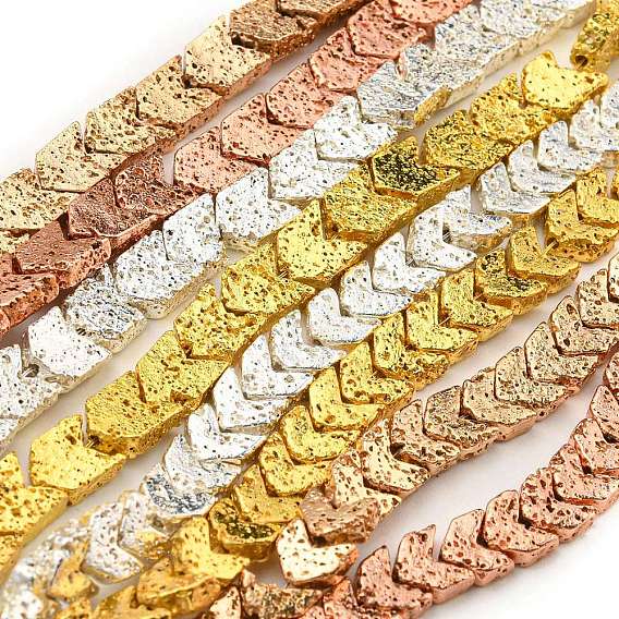 Гальванические бусины из натуральной лавы, стрелка