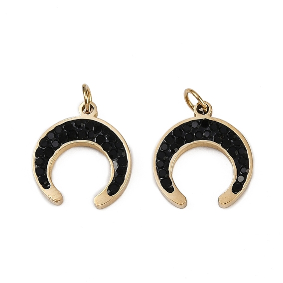 304 из нержавеющей стали горный хрусталь подвески, с целью перехода в кольце, ионное покрытие (ip), Луна прелести