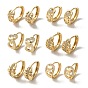 Brass Micro Pave Cubic Zirconia Hoop Earring, Heart