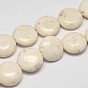 Lentils Natural Magnesite Beads Strands, 16x7mm, Hole: 1mm, about 25pcs/strand, 15.7 inch