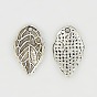 Alloy Pendants, Cadmium Free & Lead Free, Leaf, 16x9x2mm, Hole: 2mm