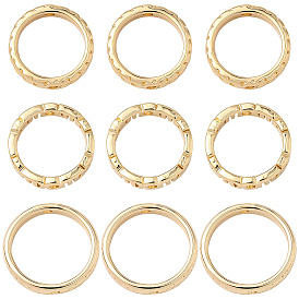 18шт 3 стиль латунная рамка для бусин, без кадмия и без свинца, долговечный, стойки покрытие, плоско-круглые