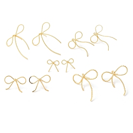 Brass Stud Earrings for Women, Bowknot