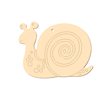 Unfinished Wood Snail Cutout Shape, for DIY Painting Ornament Home Decor Pendants