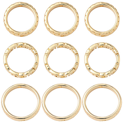18шт 3 стиль латунная рамка для бусин, без кадмия и без свинца, долговечный, стойки покрытие, плоско-круглые