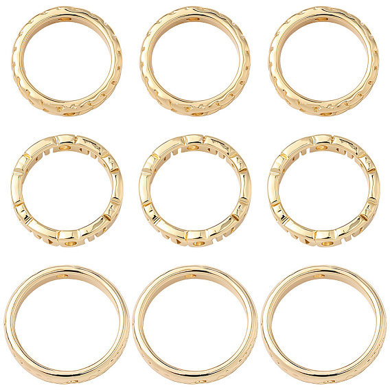 18шт 3 стиль латунная рамка для бусин, без кадмия и без свинца, долговечный, стойки покрытие, плоско-круглые