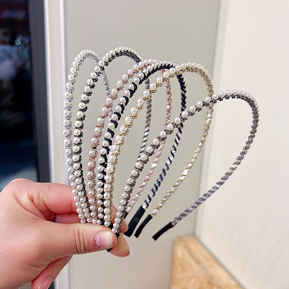 Сплав с пластиковыми резинками для волос с жемчужинами, резинки для волос для женщин девочек