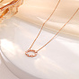 Ring Cubic Zirconia Pendant Necklaces, 925 Sterling Silver Necklace