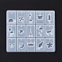 DIY Rectangle Pendant Silicone Molds, Resin Casting Molds, for UV Resin & Epoxy Resin Jewelry Making, Animal & Clover & Cloud & Sakura & Moon & Towel & Windmill Pattern