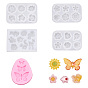 5Pcs 5 Style DIY Silicone Molds, for UV Resin & Epoxy Resin Jewelry Making, Spring