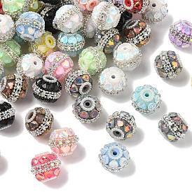 Акриловые стразы круглые бусины, с кабошонами в форме сердца из смолы и имитацией жемчуга из АБС-пластика, ручка фокусные бусины