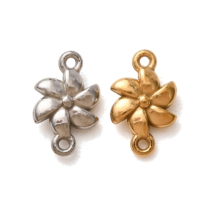 304 Stainless Steel Connector Charms, Plumeria Flower Links