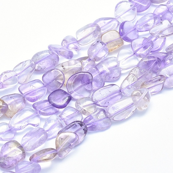 Natural Ametrine Beads Strands, Tumbled Stone, Nuggets