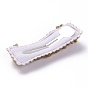 Faux Fur Imitation Lambs Wool Snap Hair Clips, with Stainless Steel Findings, for Girl Hair Decorate, Rectangle