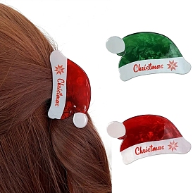 Christmas Hat Acrylic Claw Hair Clips, Hair Accessories for Women & Girls