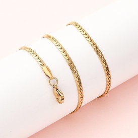 3мм 304 ожерелья из нержавеющей стали с панцирной цепью, ионное покрытие (ip)