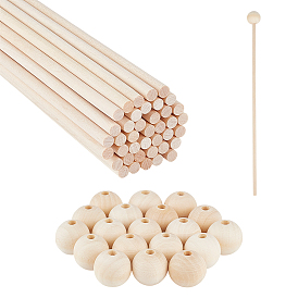 40круглые деревянные палочки шт., штифты, с 40шт. круглыми деревянными бусинами, детская игрушка, материалы для строительных моделей