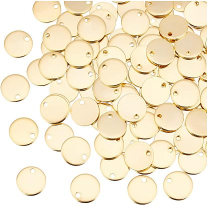 Ионное покрытие (ip) 304 брелоки из нержавеющей стали, плоско-круглые, штамповка пустой метки