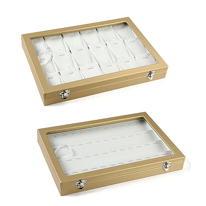 4 ряды/18 сетки из искусственной кожи, подвесные витрины для ювелирных изделий, Прямоугольный настольный органайзер со стеклянной крышкой, Для подвески