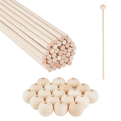 40круглые деревянные палочки шт., штифты, с 40шт. круглыми деревянными бусинами, детская игрушка, материалы для строительных моделей
