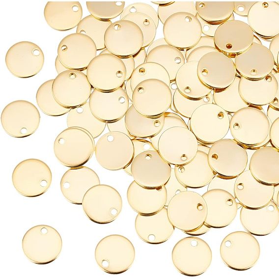 Ионное покрытие (ip) 304 брелоки из нержавеющей стали, плоско-круглые, штамповка пустой метки