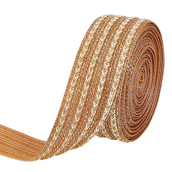 5 yards ruban polyester, ruban tissé brodé, pour accessoires de vêtement