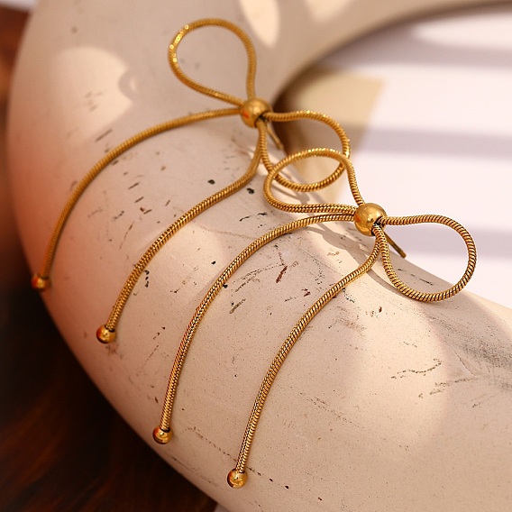 304 из нержавеющей стали серьги, бантом