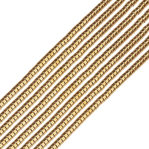 1 Strand Electroplate Synthetic Non-Magnetic Hematite Beads Strands, Heishi Beads, Flat Round/Disc