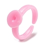 AS Plastic Open Cuff Ring Components, Plain Pad Ring Settings for Kids, Flat Round