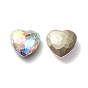 K9 Glass Rhinestone Cabochons, Flat Back & Back Plated, Faceted, Heart