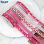 4.5M Printed Polyester Pink Ribbon Grosgrain Ribbon, for Gift Wrapping, Party Decorations, Flat