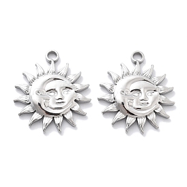 304 Stainless Steel Pendants, Sun Charm