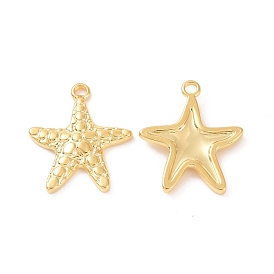 Ion Plating(IP) 304 Stainless Steel Pendants, Starfish Charms