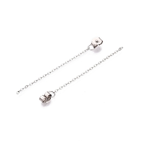 Rhodium Plated 925 Sterling Silver Friction Ear Nuts, with Tassels