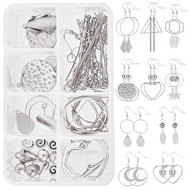 SUNNYCLUE DIY Earrings Making Kits, Including 9 Style Pendants, Alloy Beads, Glass Pearl Beads Strands, Brass Linking Rings, Open Jump Rings & Earring Hooks, Mix Shaped