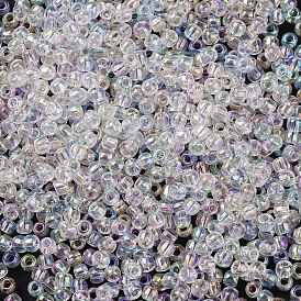 Круглый бисер стекло, класс А, прозрачные цвета радуги