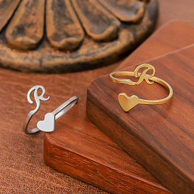 304 открытые кольца манжеты из нержавеющей стали, буква Р с сердечком