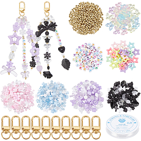 DIY Pendant Decoration Making Kits, including Acrylic Beads, Elastic Crystal Thread and Alloy Swivel Clasps