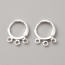 Brass Leverback Earring Findings, with Loops