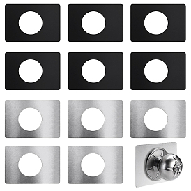 12 пакеты 2 цвета нержавеющая сталь усилительные пластины для дверей, дверная ручка/рычаг/ригель, фиксирующая накладку-заглушку, запчасти для ремонта дверных замков, прямоугольные