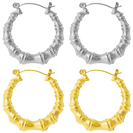 304 Stainless Steel Stylish Irregular U-shaped Hoop Earrings with PVD Vacuum Plating