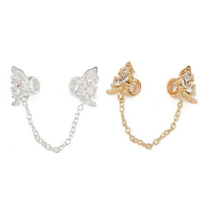 Европейские защитные цепи с бабочкой из латуни и прозрачным кубическим цирконием