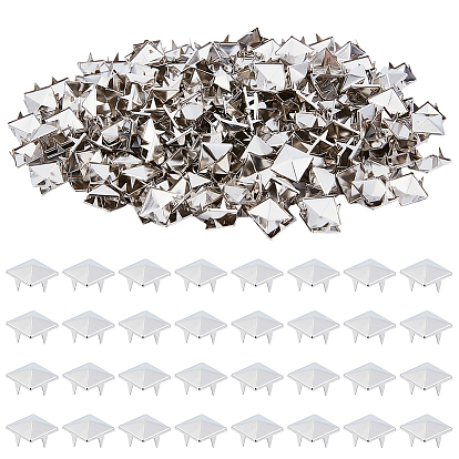 200Pcs Iron Studs Rivets, for DIY Leather Craft, Square