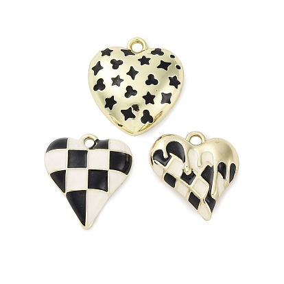 Подвески из эмали и сплава, золотые, сердце прелести