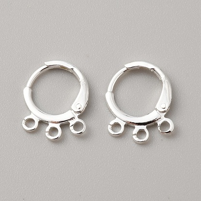 Brass Leverback Earring Findings, with Loops