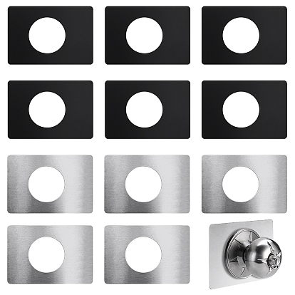 12 пакеты 2 цвета нержавеющая сталь усилительные пластины для дверей, дверная ручка/рычаг/ригель, фиксирующая накладку-заглушку, запчасти для ремонта дверных замков, прямоугольные