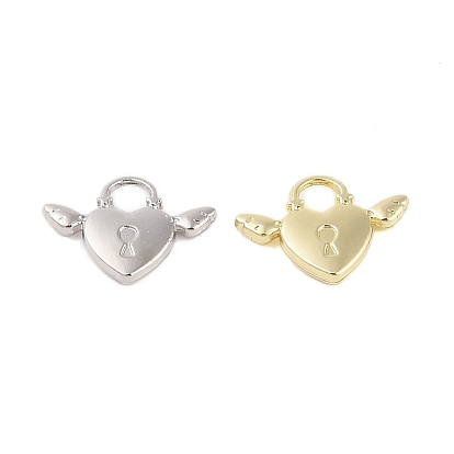 Crémaillère pendentifs en alliage placage, coeur avec serrure