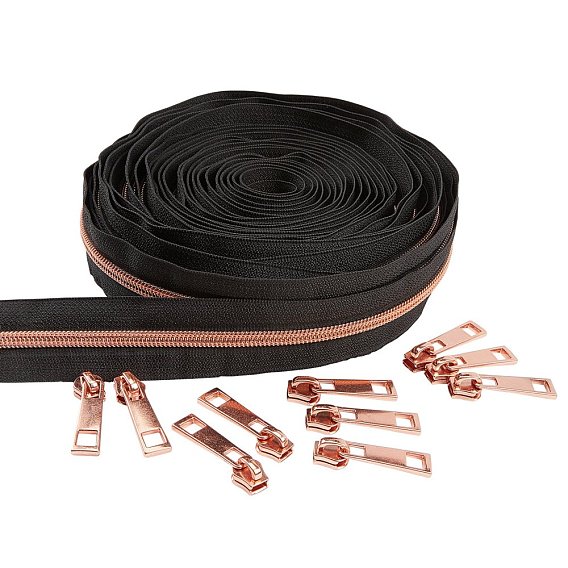 Nylon Closed-end Zipper and Zinc Alloy Zipper Sliders Zipper Head