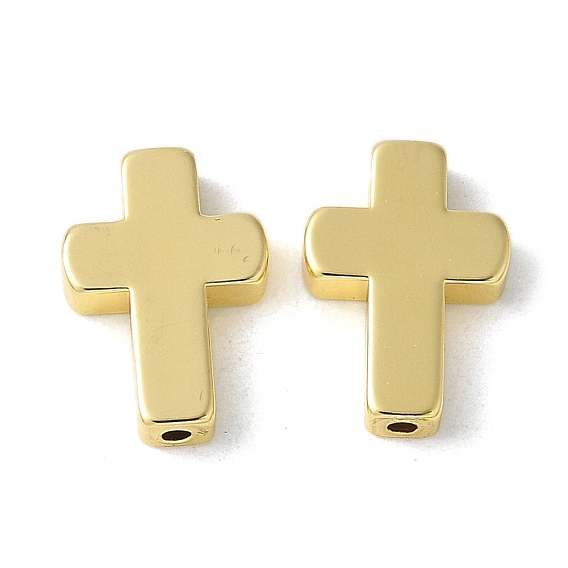 Латунные бусины, стойки покрытие, без свинца и без кадмия, крестик
